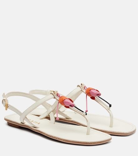Sandales à entre-doigts en cuir - Prada - Modalova