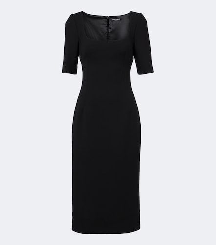 Robe midi en crêpe de laine vierge - Dolce&Gabbana - Modalova