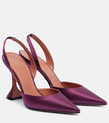 Escarpins slingback Holli 95 en satin - Amina Muaddi - Modalova