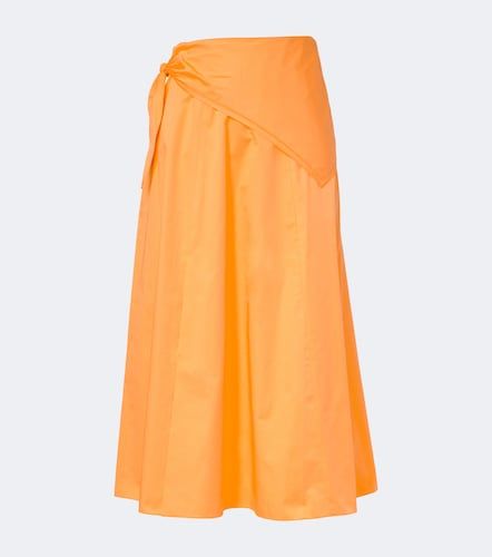Jupe midi en popeline de coton à foulard - Vince - Modalova