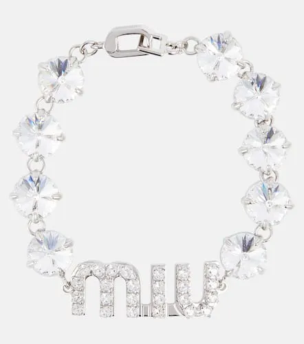 Bracelet à cristaux et logo - Miu Miu - Modalova