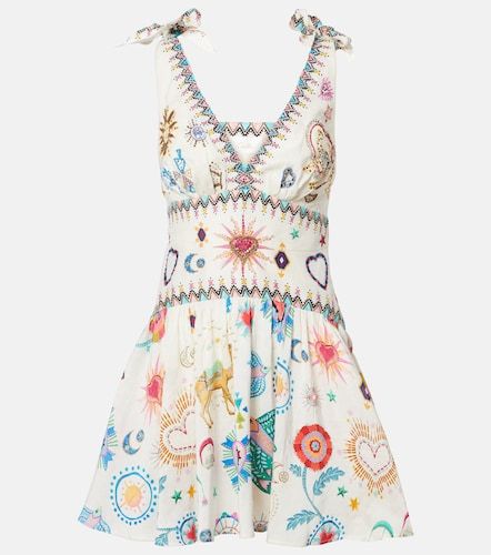 Robe en lin et soie à broderies - Camilla - Modalova