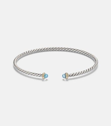 Bracelet jonc Micro Cable Flex® en argent sterling et or 14 ct et topaze - David Yurman - Modalova