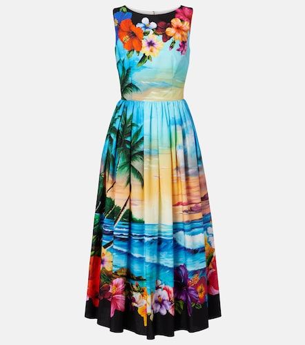 Robe midi en coton à imprimé - Dolce&Gabbana - Modalova
