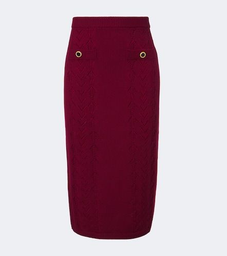 Jupe midi en laine vierge - Alessandra Rich - Modalova