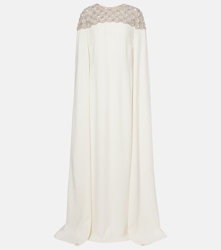 Robe longue en soie mélangée à ornements - Oscar de la Renta - Modalova