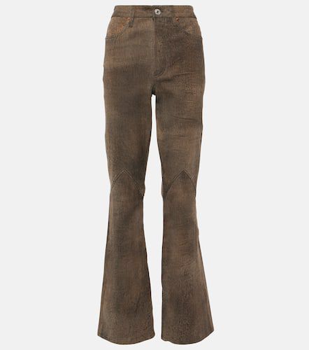 Pantalon bootcut à taille haute en cuir - Re/Done - Modalova