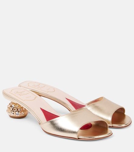 Mules en cuir métallisé à ornements - Roger Vivier - Modalova