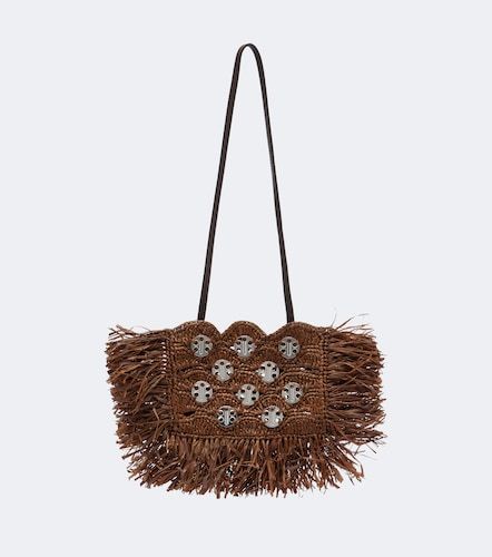 Sac porté épaule en raphia à ornements - Rabanne - Modalova