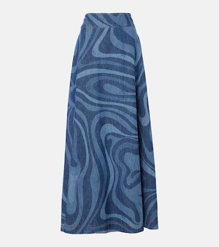 Jupe longue Marmo en denim à taille haute - Pucci - Modalova
