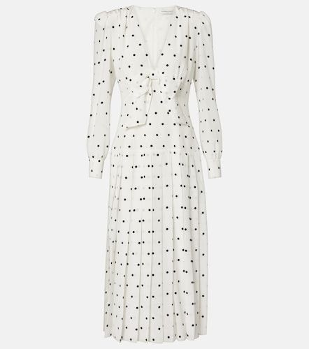 Robe midi en soie à pois - Alessandra Rich - Modalova