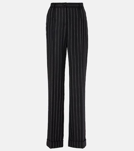 Pantalon droit rayé en laine - Dolce&Gabbana - Modalova