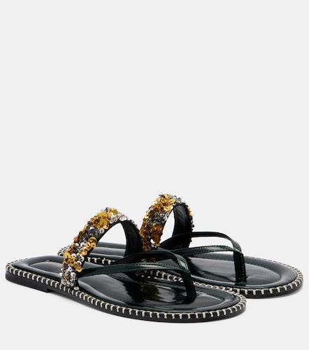 Mules en cuir à sequins - Dries Van Noten - Modalova