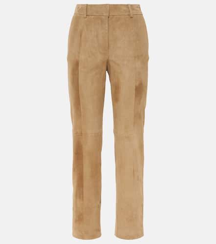 Pantalon droit Coleman raccourci en daim - Joseph - Modalova