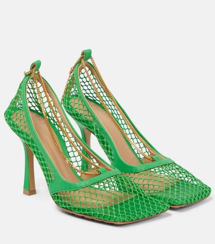 Mules En Cuir Matelassé Bottega Veneta en coloris Vert Femme Chaussures Chaussures à talons Mules 