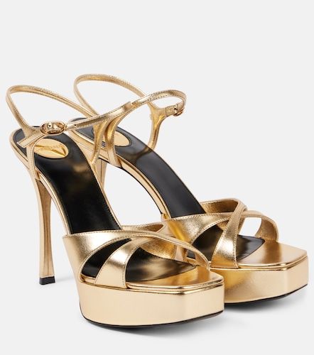Sandales à plateforme Debbie 85 en cuir métallisé - Saint Laurent - Modalova