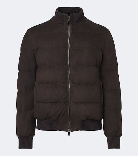 Veste bomber rembourrée en daim - Fedeli - Modalova