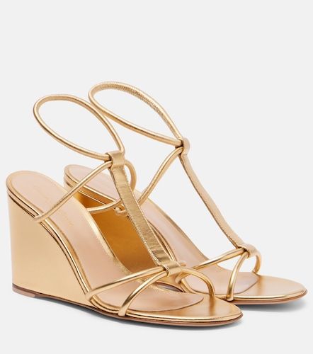 Sandales compensées en cuir métallisé - Gianvito Rossi - Modalova