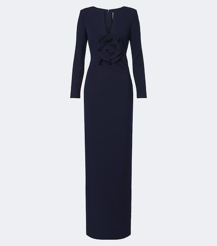 Robe longue en crêpe à appliqué floral - Roland Mouret - Modalova