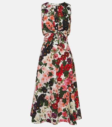 Robe en coton mélangé à motif floral - Oscar de la Renta - Modalova