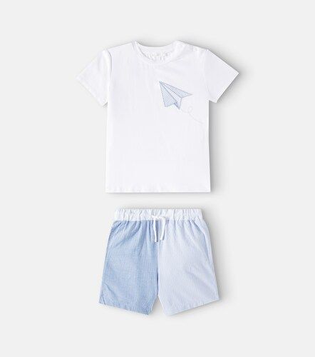 Set t-shirt et short en coton mélangé - Patachou - Modalova