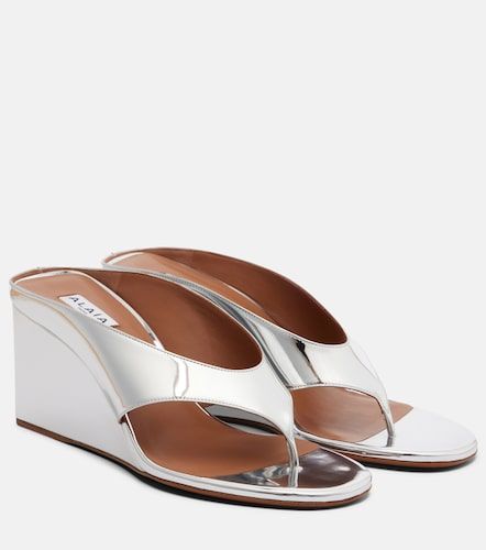 Alaïa Mules compensées Cube en cuir - Alaia - Modalova