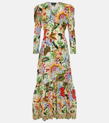 Etro Robe midi en soie à fleurs - Etro - Modalova