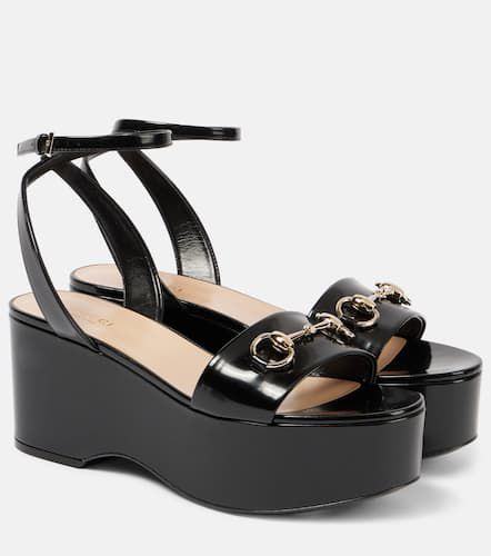 Mules à plateforme Horsebit en cuir - Gucci - Modalova