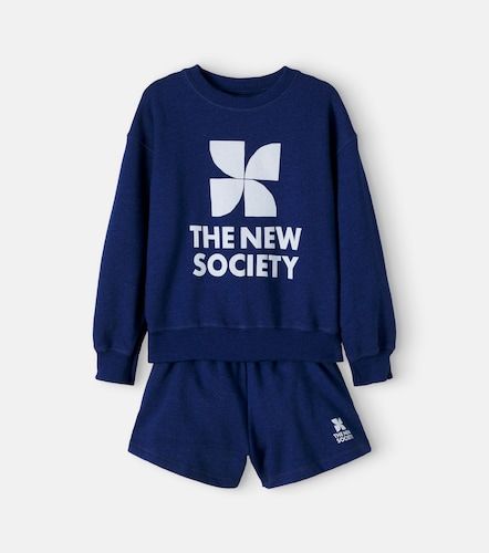 Ensemble sweat-shirt et short en coton à logo - The New Society - Modalova