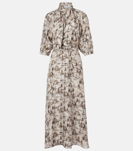 Robe midi en soie à col lavallière - Max Mara - Modalova