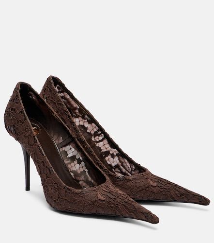 Escarpins Thierry 95 en dentelle et tulle - Saint Laurent - Modalova
