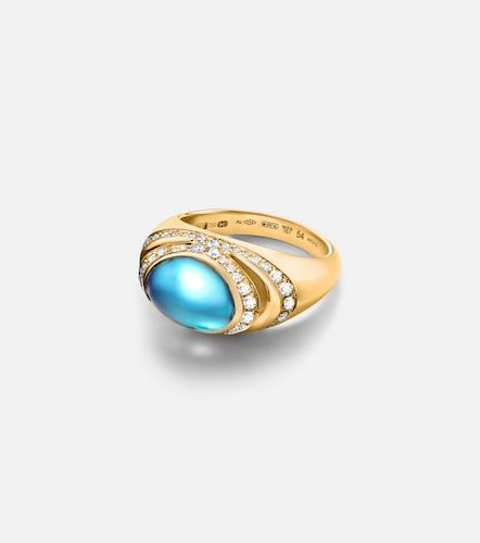 Bague Cabochon en or 18 ct, topaze et diamants - Bvlgari - Modalova