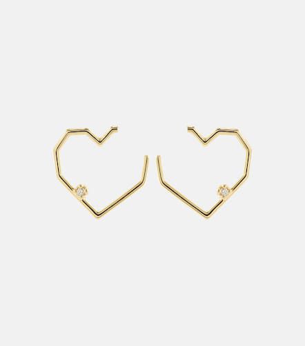 Boucles d'oreilles Heart en or 14 ct et diamants - Aliita - Modalova