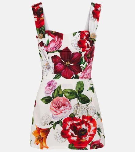 Robe bustier en coton à fleurs - Dolce&Gabbana - Modalova