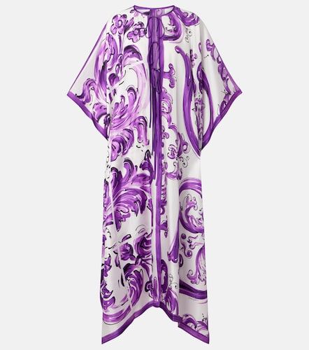 Robe de plage Majolica en soie - Dolce&Gabbana - Modalova