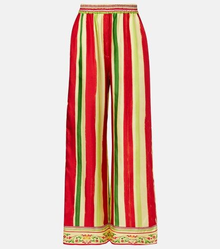 Pantalon ample rayé en soie - Dolce&Gabbana - Modalova