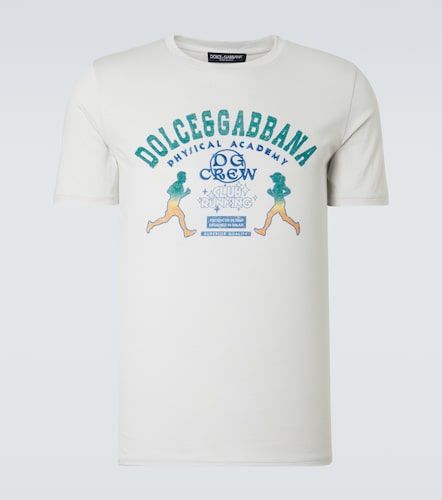 T-shirt brodé et imprimé en coton - Dolce&Gabbana - Modalova