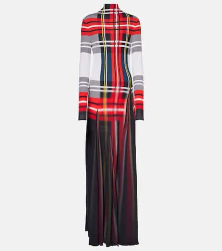 Robe longue en crêpe à carreaux - Loewe - Modalova