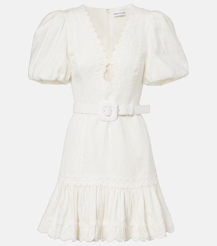 Robe Kahlia brodée en lin mélangé - Rebecca Vallance - Modalova