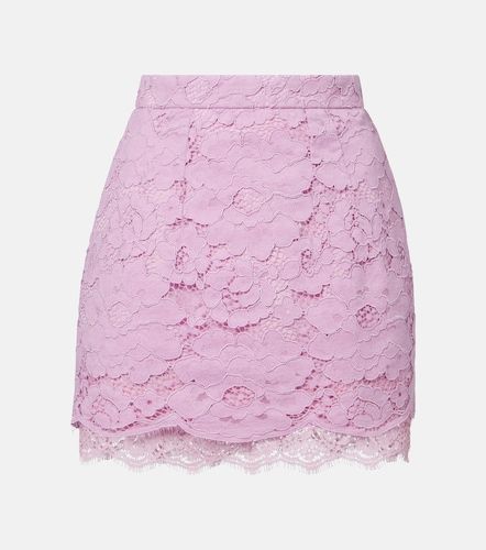 Mini-jupe en coton mélangé à dentelle - Patou - Modalova