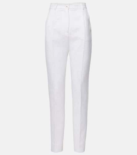 Pantalon slim en brocart de coton mélangé - Dolce&Gabbana - Modalova