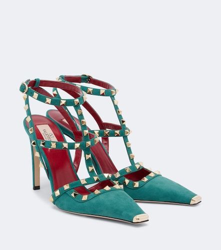 Escarpins Rockstud en daim - Valentino Garavani - Modalova