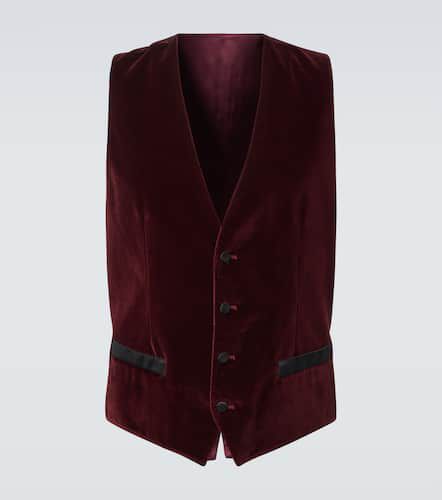 Gilet de costume en velours de coton et soie - Dolce&Gabbana - Modalova