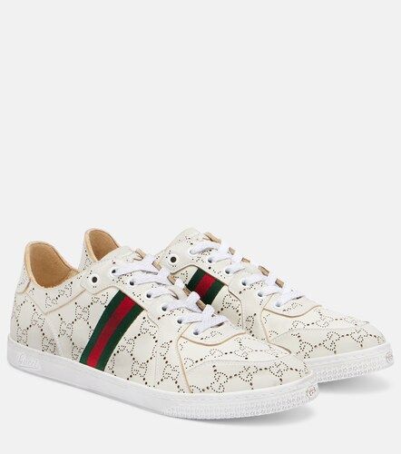 Baskets Stretch GG Web Stripe en cuir - Gucci - Modalova
