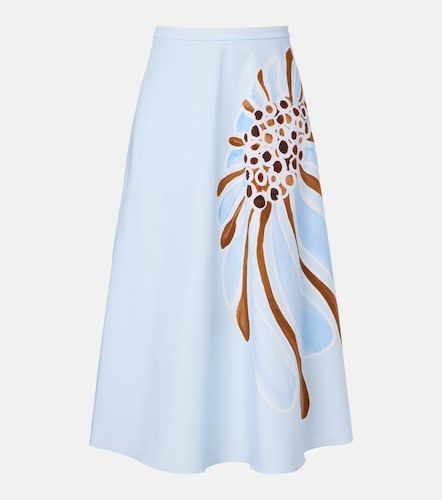Jupe midi en coton mélangé à fleurs - Dorothee Schumacher - Modalova