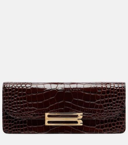 Pochette Dorian East-West en cuir façon croco - Victoria Beckham - Modalova