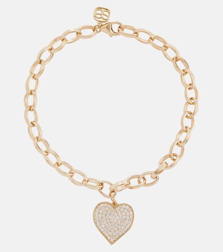 Bracelet Heart en or 14 ct et diamants - Sydney Evan - Modalova