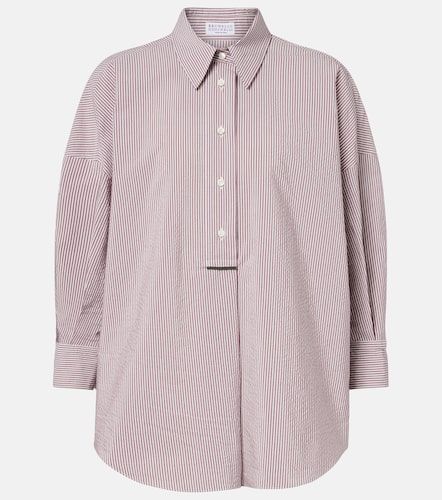 Chemise rayée en coton mélangé - Brunello Cucinelli - Modalova