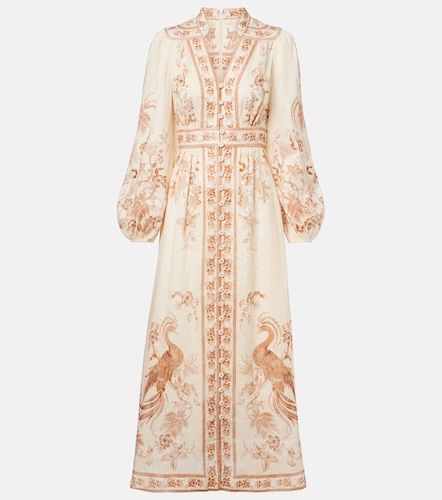 Robe midi Indra en lin à fleurs - Zimmermann - Modalova