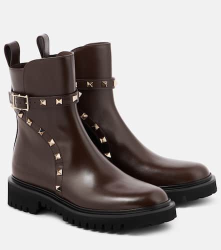 Bottines Rockstud 80 en cuir - Valentino Garavani - Modalova